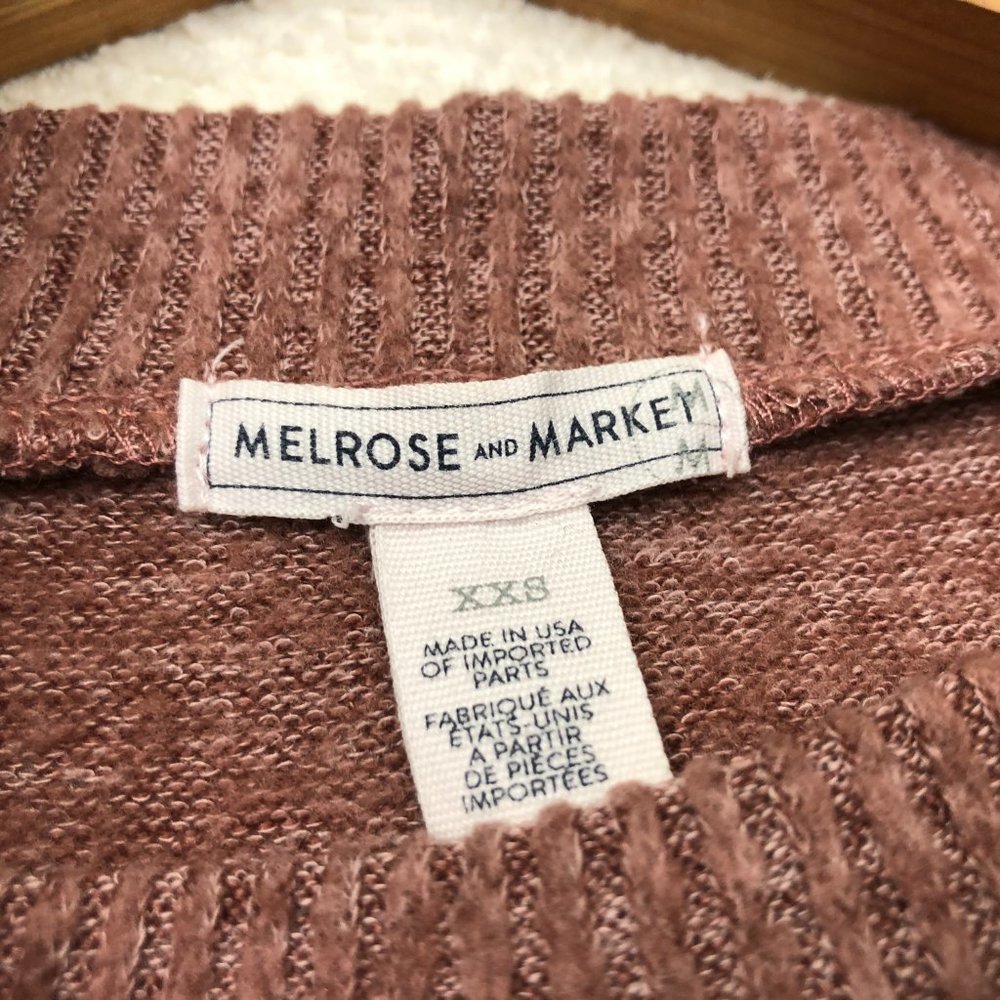 MELROSE AND MARKET Pullover Knitted Raglan Sweater Size XXS Maroon Made in USA - Picture 3 of 11